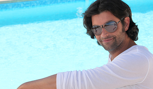 紫外線対策にもクリックサングラス/アビエイター