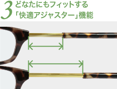 どなたにもフィットする「快適アジャスター機能」