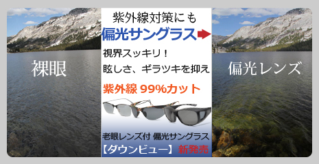 【紫外線99％カット 偏光サングラス】クリックショップ限定　【老眼レンズ付偏光サングラス ダウンビュー】新発売